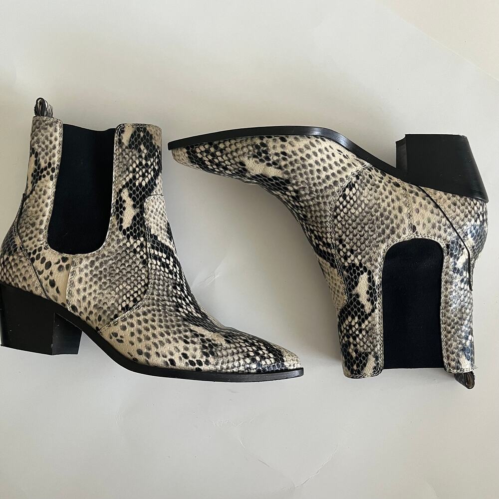 PAIGE Snake Print Ankle Boots - Picture 3 of 9